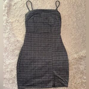 Sparkly black and white checkered dress